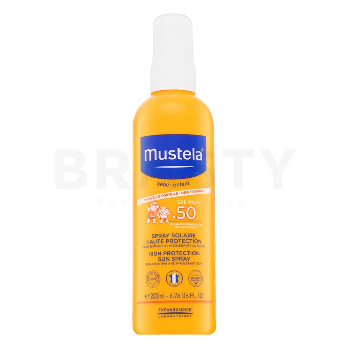 Mustela Bébé High Protection Sun Spray SPF50 napozó spray gyerekeknek 200 ml
