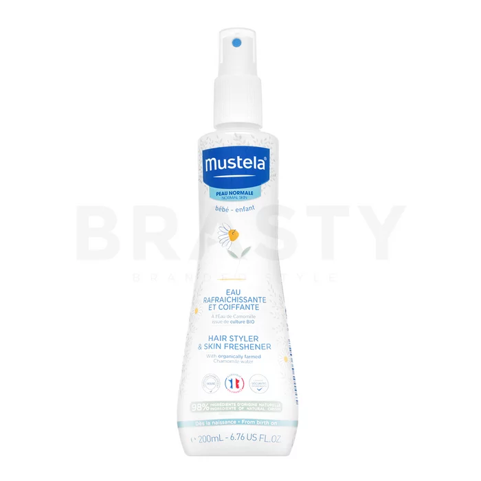 Mustela Bébé Hair Styler & Skin Refresher with Organic Chamomile frissítő arc spray gyerekeknek 200 ml