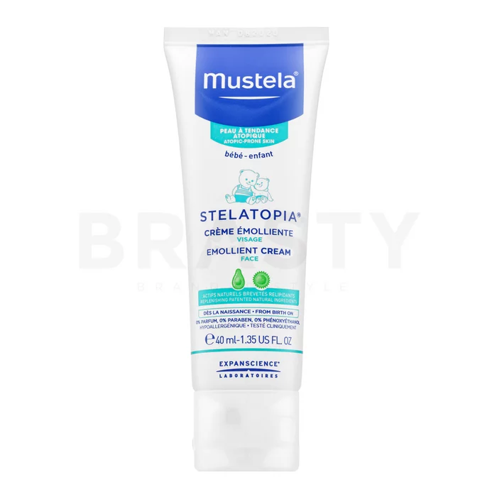 Mustela Bébé Stelatopia Emollient Cream arc krém száraz atópiás bőrre 40 ml