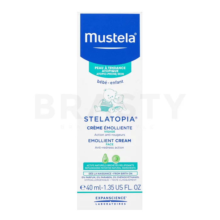 Mustela Bébé Stelatopia Emollient Cream arc krém száraz atópiás bőrre 40 ml