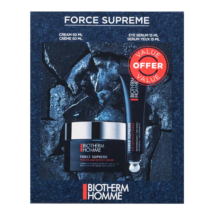 Biotherm Homme Force Supreme serum za lifting kože Anti-Aging Duo Set 50 ml