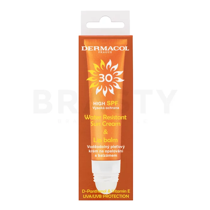 Dermacol Sun Water Resistant Sun Cream & Lip Balm SPF30 wodoodporny krem do opalania twarzy z balsamem do ust 30 ml