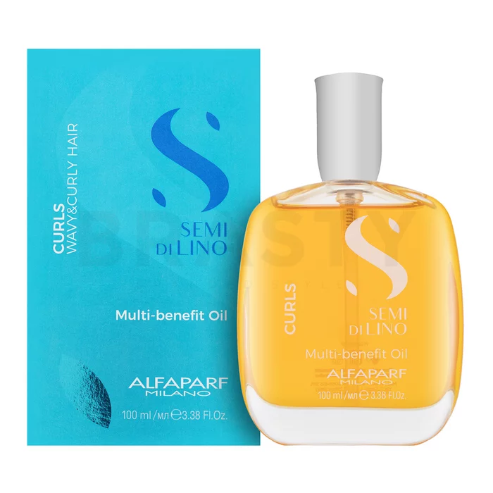 Alfaparf Milano Semi Di Lino Curls Multi-Benefit Oil Aceite seco multiuso Para lucir un cabello ondulado y rizado 100 ml
