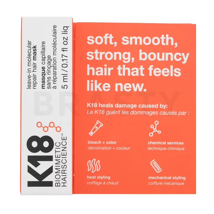 K18 Leave-In Molecular Repair Hair Mask Cuidado de enjuague Para cabello extra seco y dañado 5 ml