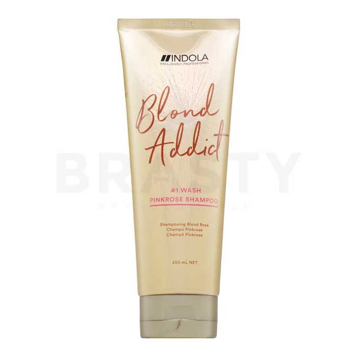Indola Blond Addict 1 Wash Pinkrose Shampoo șampon colorant pentru păr cu nuanțe de roz 250 ml