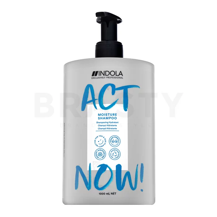 Indola Act Now! Moisture Shampoo tápláló sampon haj hidratálására 1000 ml