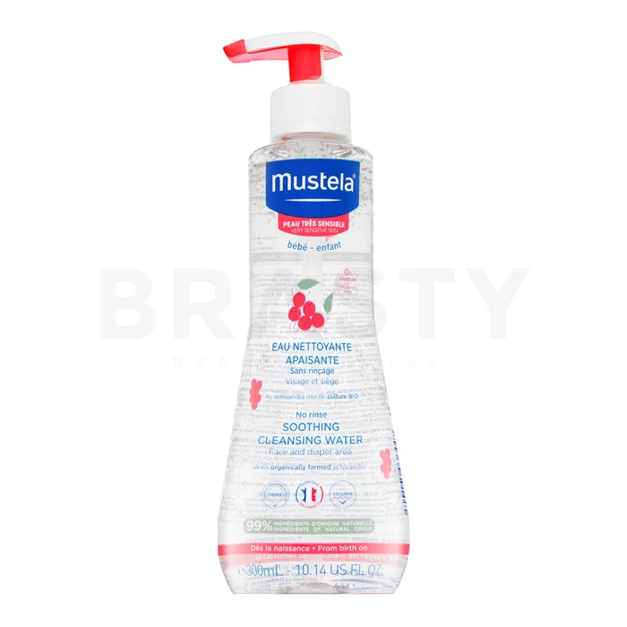 Mustela Bébé No Rinse Soothing Cleansing Water tisztító víz gyerekeknek 300 ml
