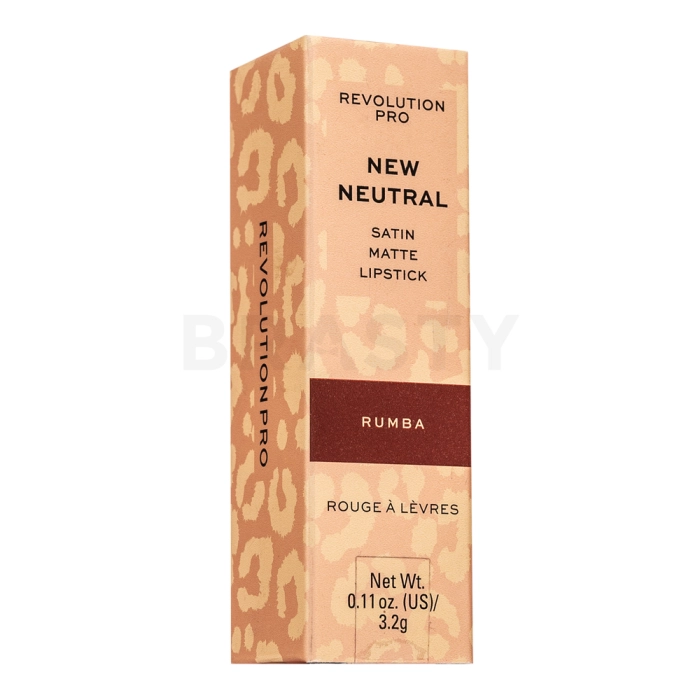 Makeup Revolution Lip Pro New Neutral Satin Matte Lipstick hosszan tartó rúzs mattító hatásért Rumba 3,2 g