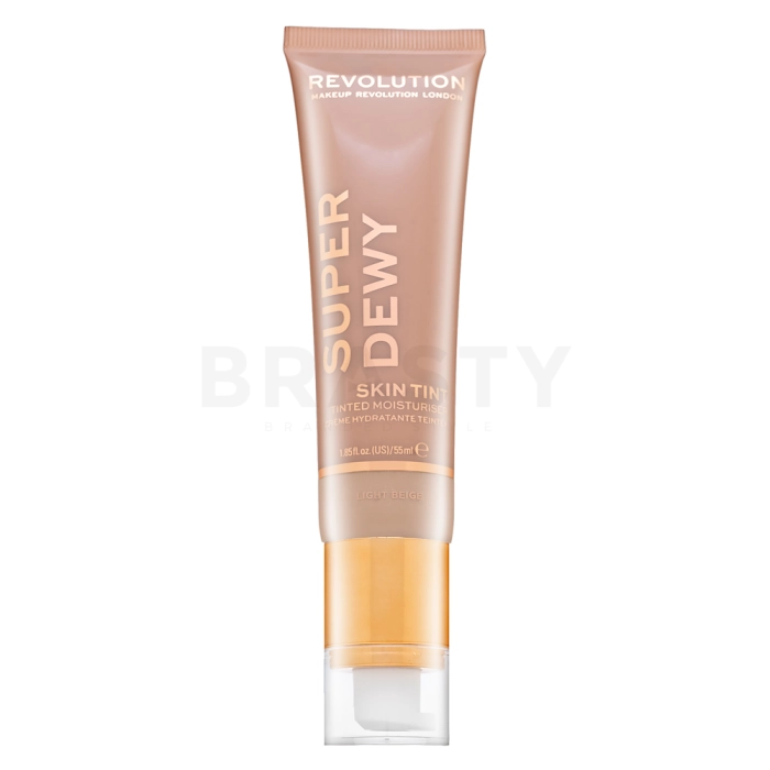 Makeup Revolution Super Dewy Skin Tint Moisturizer tonifiërende en hydraterende emulsie Light Beige 55 ml