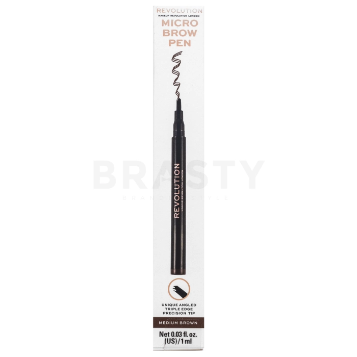 Makeup Revolution Micro Brow Pen svinčnik za obrvi Medium Brown 1 ml