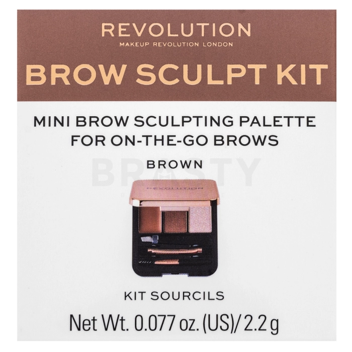 Makeup Revolution Brow Sculpt Kit paletta a szemöldök sminkeléséhez Brown
