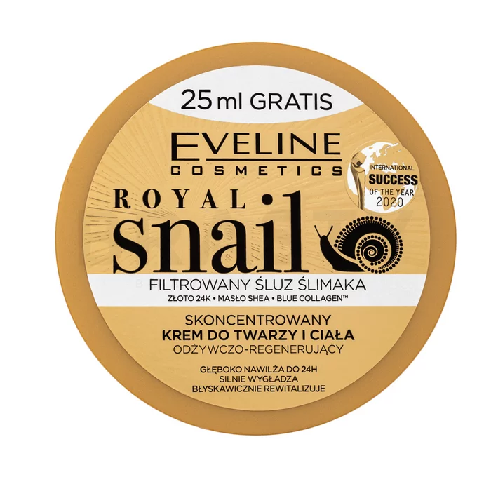 Eveline Royal Snail Concentrated Nourishing And Regenerating Face And Body Cream voedende crème voor alle huidtypen 200 ml