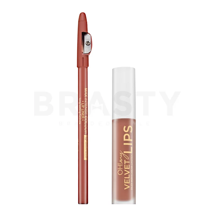 Eveline OH! My Velvet Lips Matt Lip Kit sada na pery pre matný efekt 14 Choco Truffle 4,5 ml