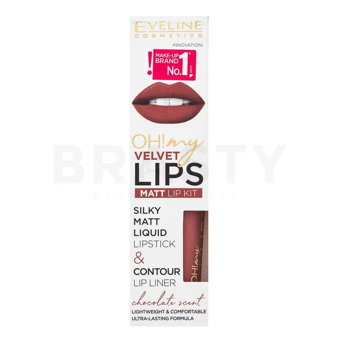 Eveline OH! My Velvet Lips Matt Lip Kit komplet za ustnice za mat učinek 13 Brownie Biscotti 4,5 ml