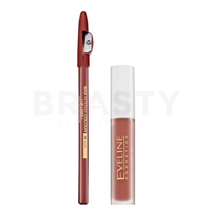 Eveline OH! My Velvet Lips Matt Lip Kit sada na pery pre matný efekt 12 Praline Eclair 4,5 ml