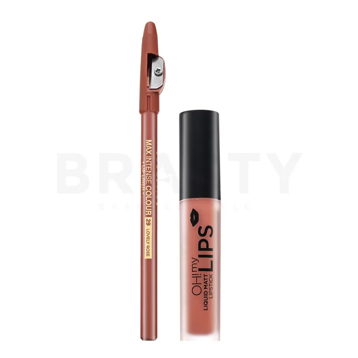Eveline OH! My Velvet Lips Matt Lip Kit sada na pery pre matný efekt 08 Lovely Rose 4,5 ml