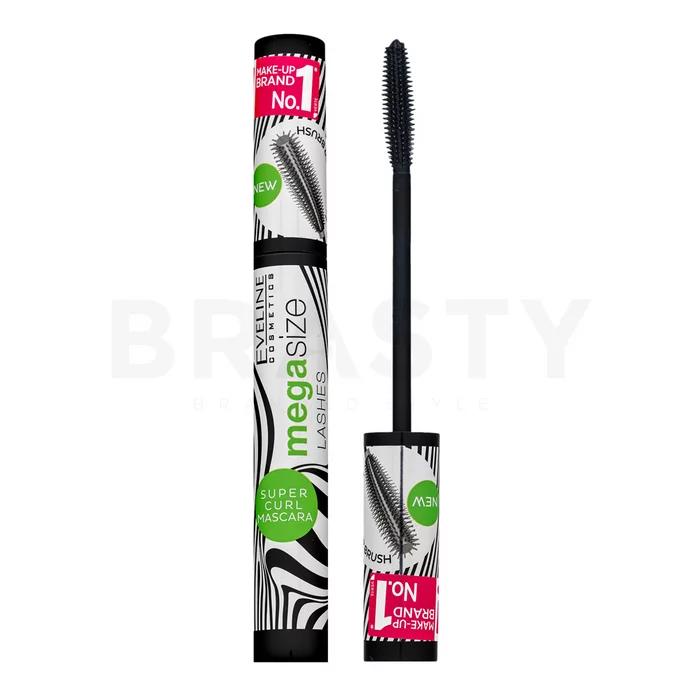 Eveline Mega Size Super Curl Mascara řasenka pro prodloužení a natočení řas 10 ml