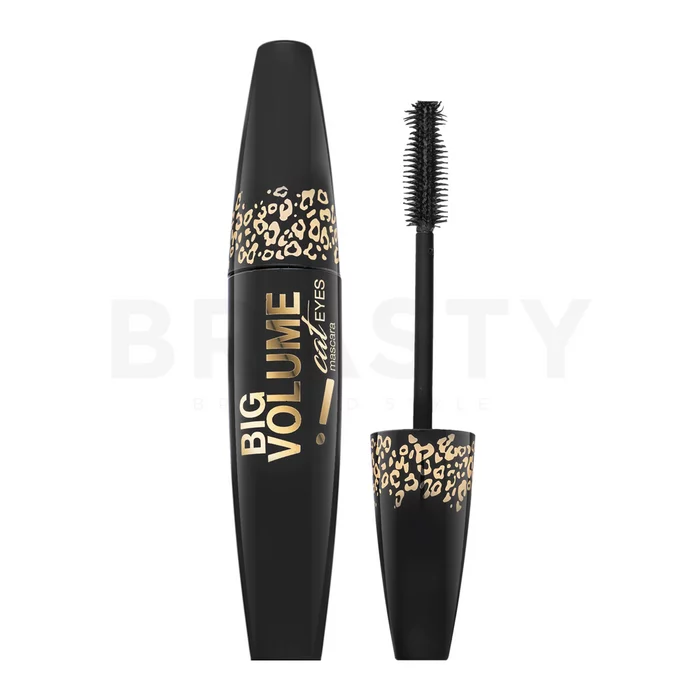 Eveline Big Volume Cat Eyes Mascara Wimperntusche für verlängerte Wimpern und Volumen Black 10 ml