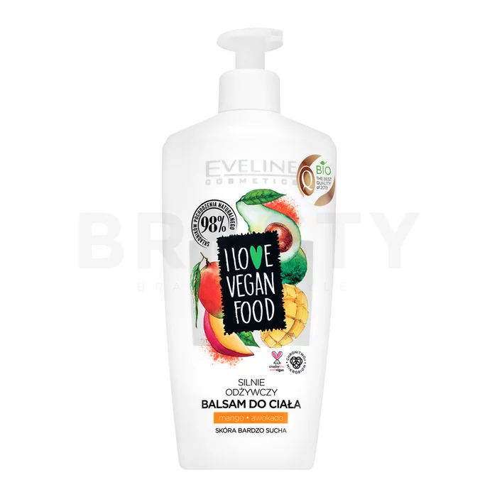 Eveline I Love Vegan Food Body Balm Mango/Avocado nawilżające mleczko do ciała do wszystkich typów skóry 350 ml