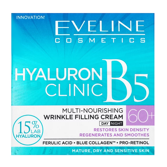 Eveline Hyaluron pomlajevalna krema za kožo Clinic Day And Night Anti-Wrinkles Cream 60+ 50 ml