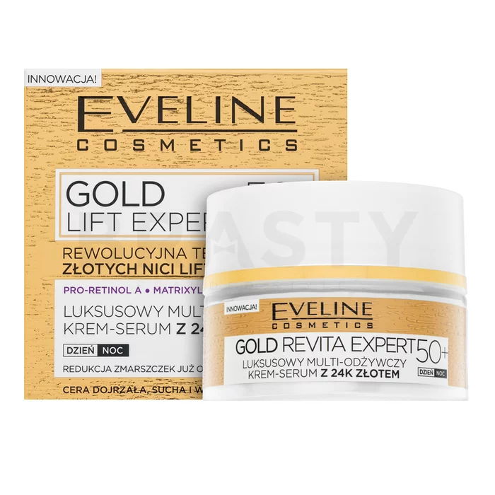 Eveline Gold Lift Expert negovalna krema Luxurious Multi-Nourishing Cream Serum 50+ 50 ml