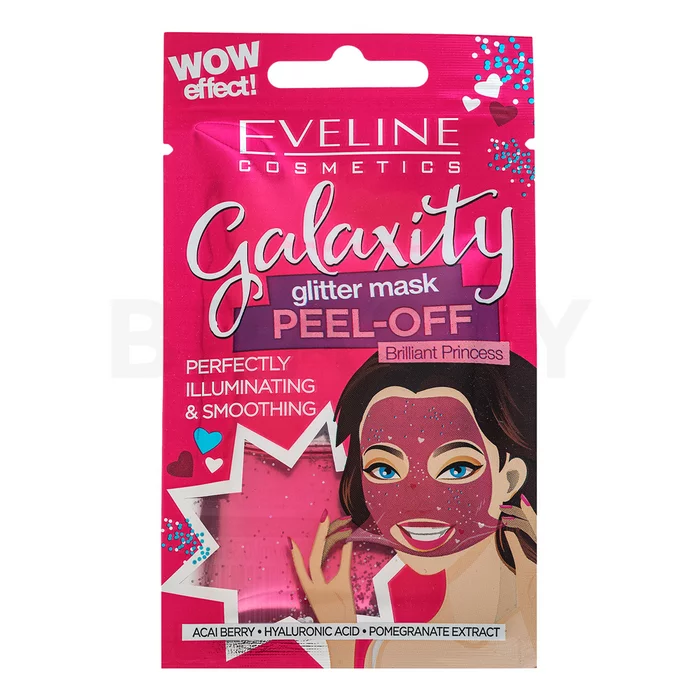 Eveline Galaxity Glitter Mask Peel-Of Brilliant Princess maschera esfoliante per l' unificazione della pelle e illuminazione 10 ml