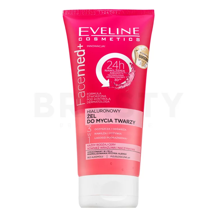 Eveline FaceMed+ Hyaluronic Face Wash Gel 3in1 čistící gel pro všechny typy pleti 150 ml