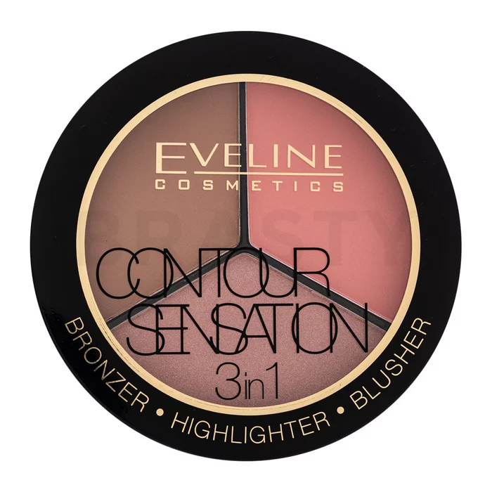 Eveline Colour Sensation 3in1 Palette Lidschatten & Kontourpalette für eine einheitliche und aufgehellte Gesichtshaut 01 Pink Beige 13,5 g
