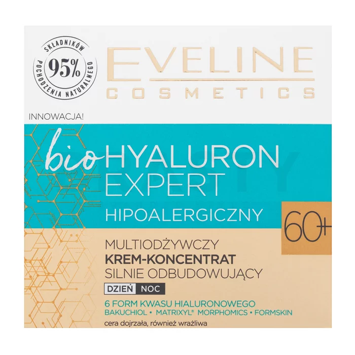 Eveline Bio Hyaluron Expert lifting krema za učvrstitev Multi-Nourishing Rebuilding Face Cream Concentrate 60+ 50 ml