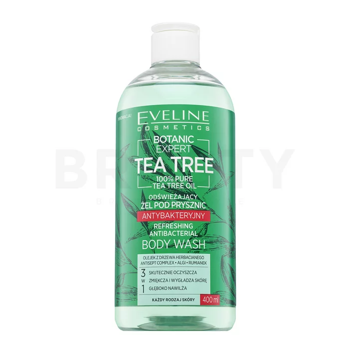 Eveline Botanic Expert Tea Tree Refreshing Antibacterial Body Wash tusfürdő gél minden bőrtípusra 400 ml