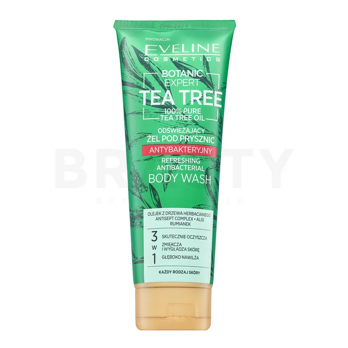 Eveline Botanic Expert Tea Tree Refreshing Antibacterial Body Wash tusfürdő gél minden bőrtípusra 250 ml