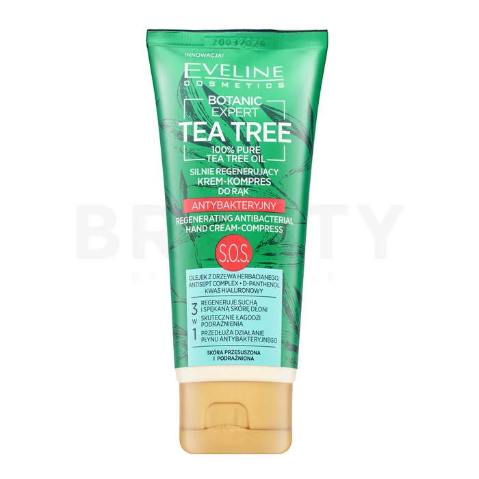 Eveline Botanic Expert SOS Tea Tree Regenerating Antibacterial Hand Cream-Compress kézkrém száraz arcbőrre 100 ml