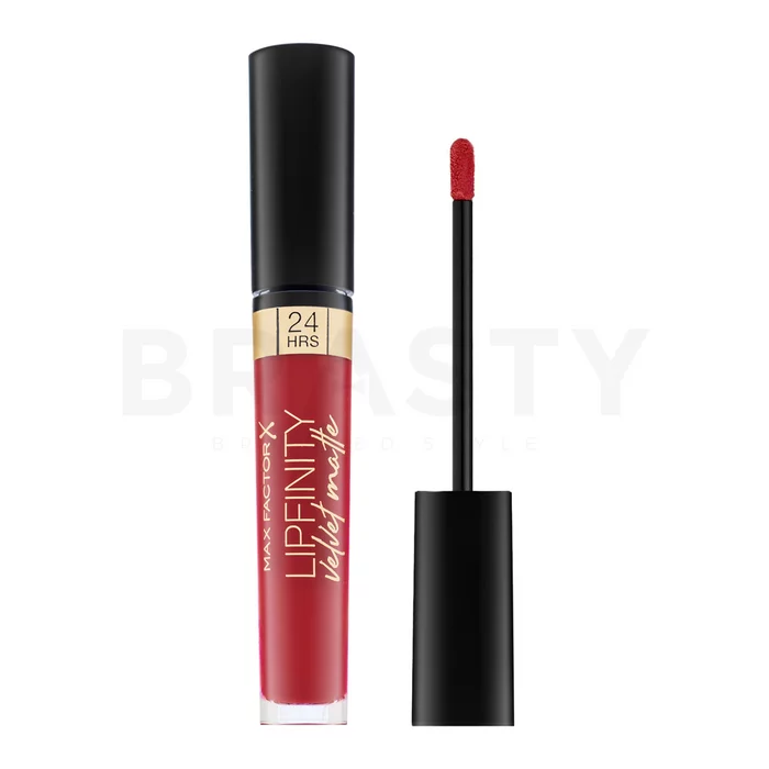 Max Factor Lipfinity Velvet Matte Lipstick Flüssig-Lippenstift für einen matten Effekt 025 Red Luxury 4 ml