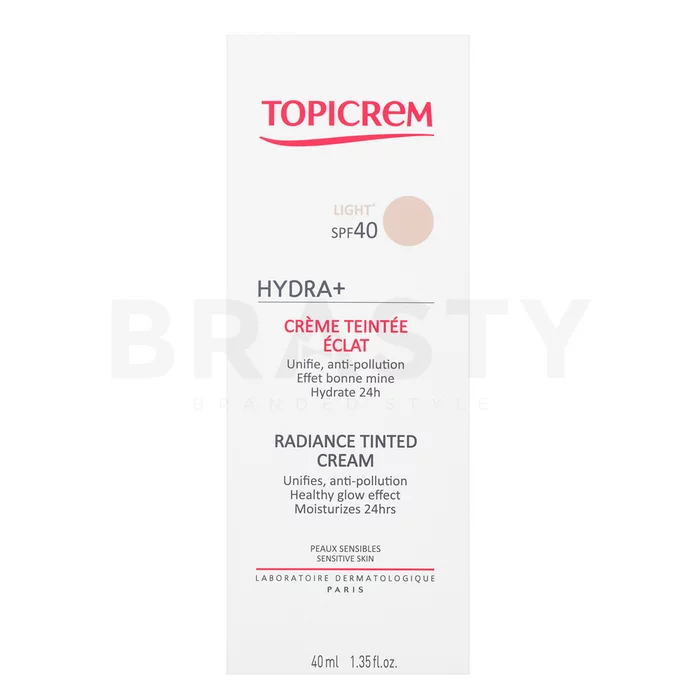Topicrem HYDRA+ obarvana barvna krema Radiance Tinted Cream SPF40 - Light 40 ml
