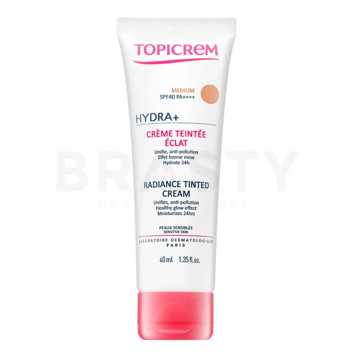 Topicrem HYDRA+ obarvana barvna krema Radiance Tinted Cream SPF40 - Medium 40 ml
