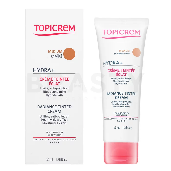 Topicrem HYDRA+ obarvana barvna krema Radiance Tinted Cream SPF40 - Medium 40 ml
