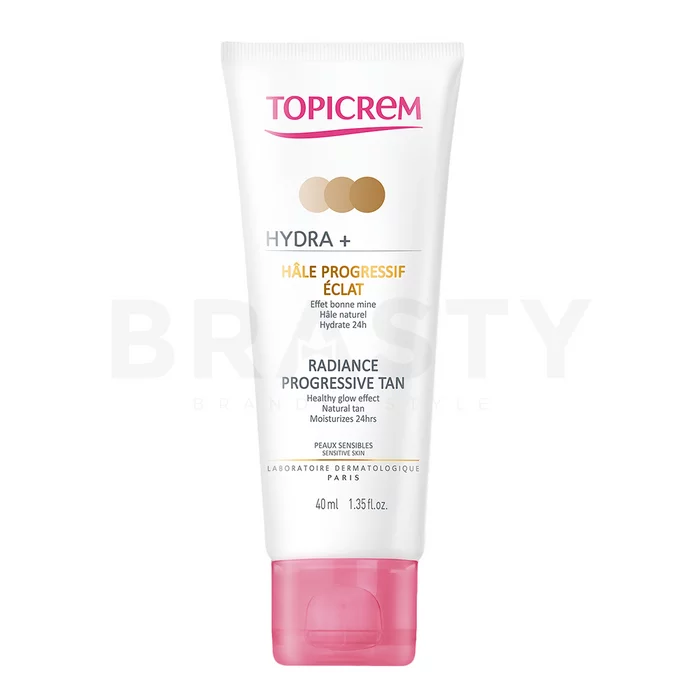 Topicrem HYDRA+ Radiance Progressive Tan arc krém az egységes és világosabb arcbőrre 40 ml