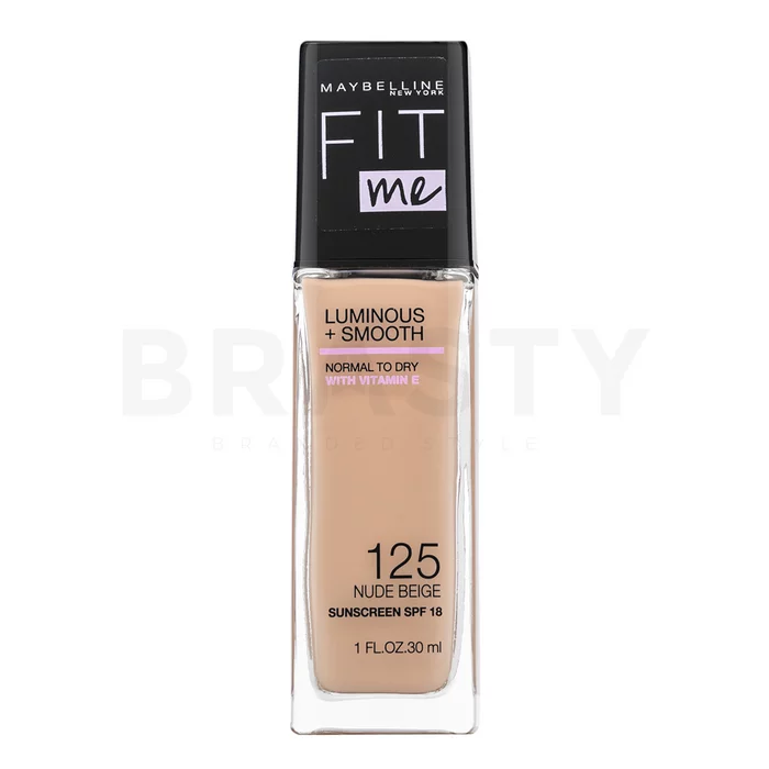 Maybelline Fit Me! Luminous + Smooth Foundation tekutý make-up pro sjednocenou a rozjasněnou pleť 125 Nude Beige 30 ml