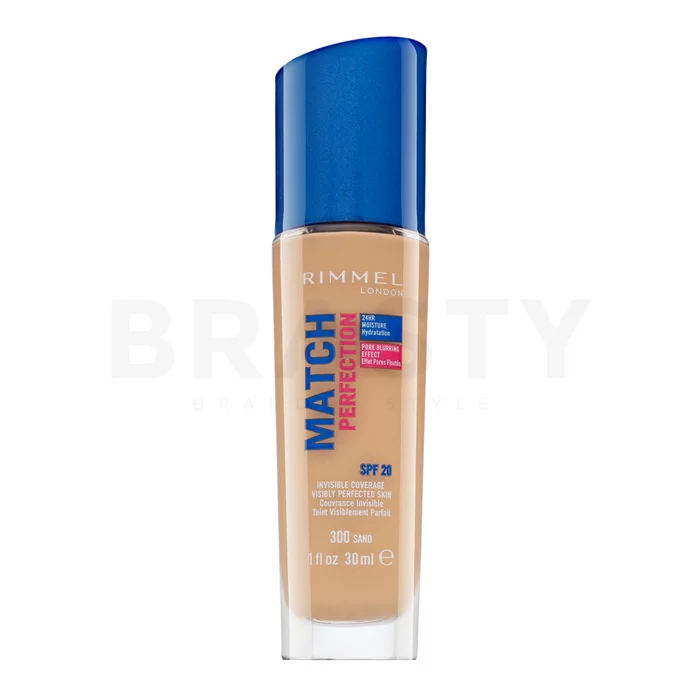 Rimmel London Match Perfection 24HR SPF20 Foundation vloeibare make-up voor een uniforme en stralende teint 300 Sand 30 ml