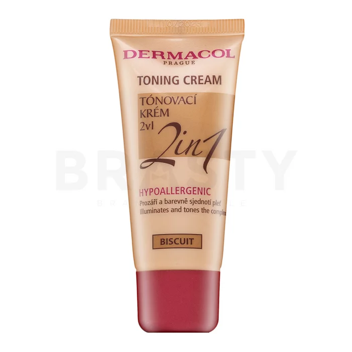 Dermacol Toning Cream 2in1 tónujúce a hydratačné emulzie za ujednačavanje boje i tona kože Biscuit 30 ml