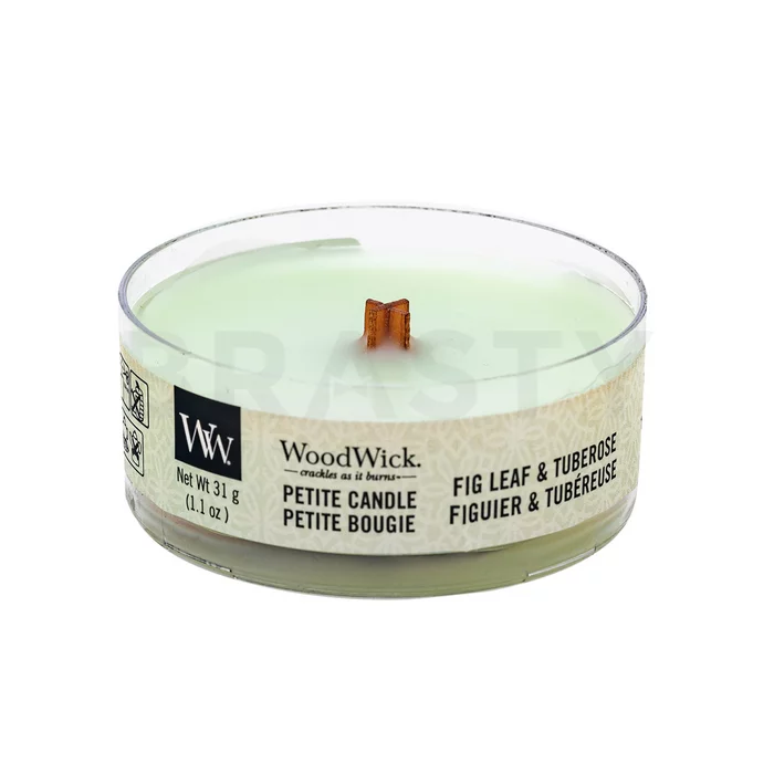 Woodwick Fig Leaf & Tuberose geurkaars 31 g