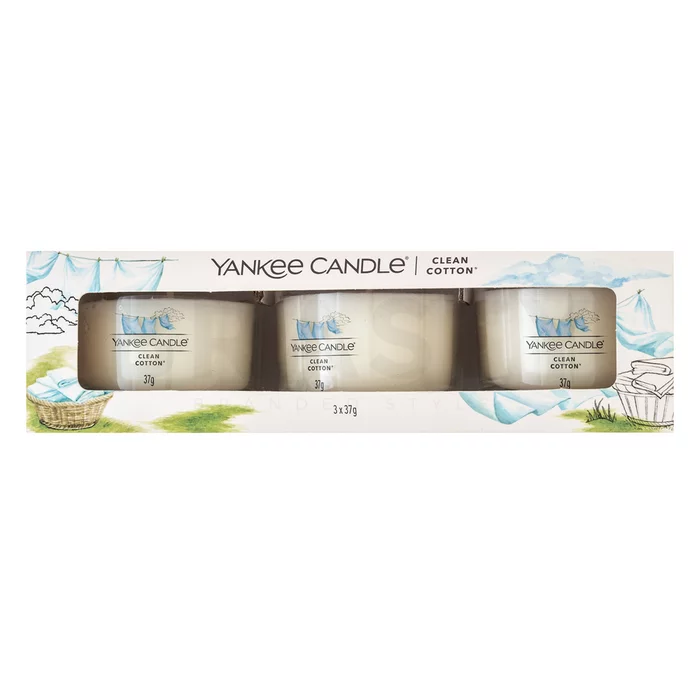 Yankee Candle Clean Cotton candela votiva 3 x 37 g