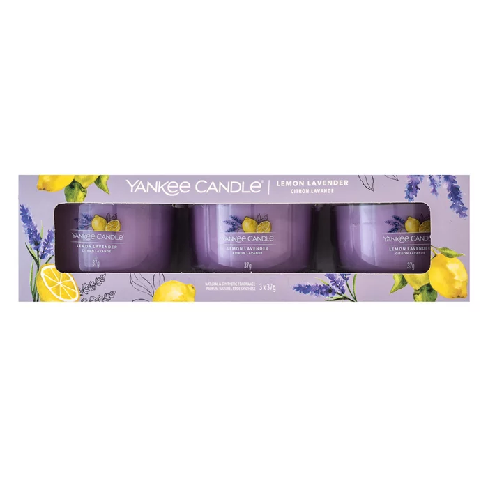 Yankee Candle Lemon Lavender lumânare votiv 3 x 37 g