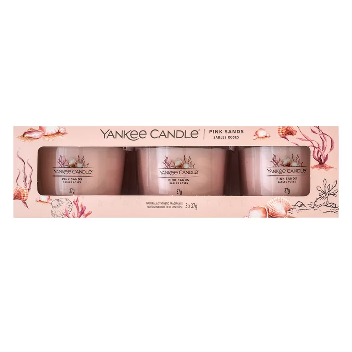 Yankee Candle Pink Sands candela votiva 3 x 37 g