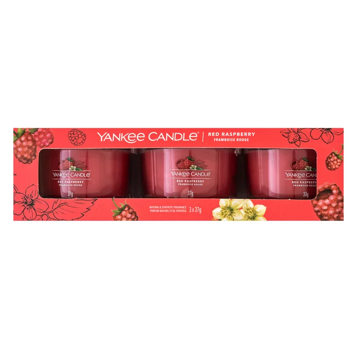 Yankee Candle Red Raspberry bougie votive 3 x 37 g