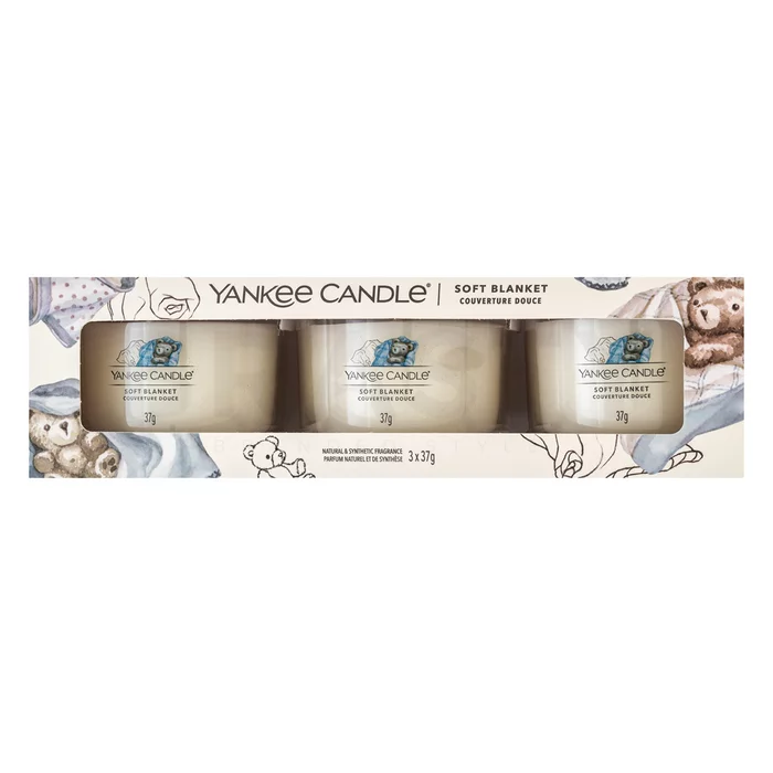 Yankee Candle Soft Blanket lumânare votiv 3 x 37 g