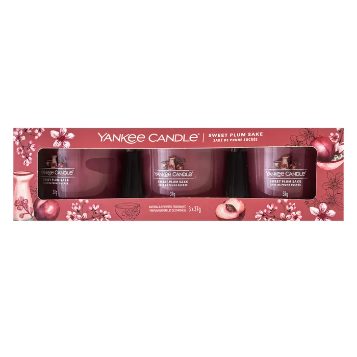 Yankee Candle Sweet Plum Sake lumânare votiv 3 x 37 g