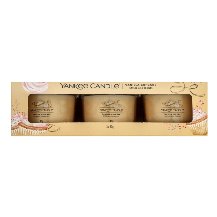 Yankee Candle Vanilla Cupcake вотивна свещ 3 x 37 g