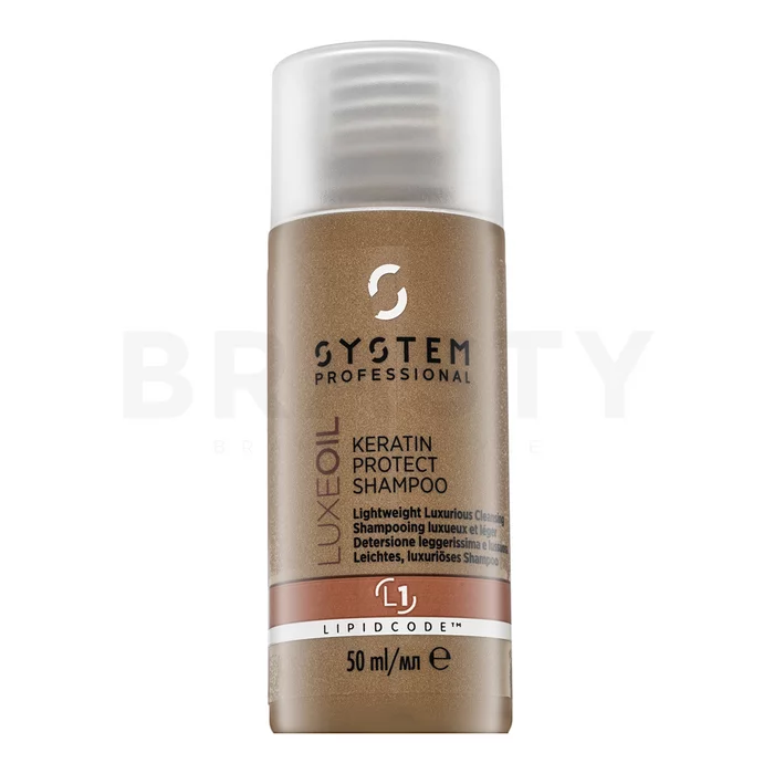 System Professional LuxeOil Keratin Protect Shampoo erősítő sampon sérült hajra 50 ml