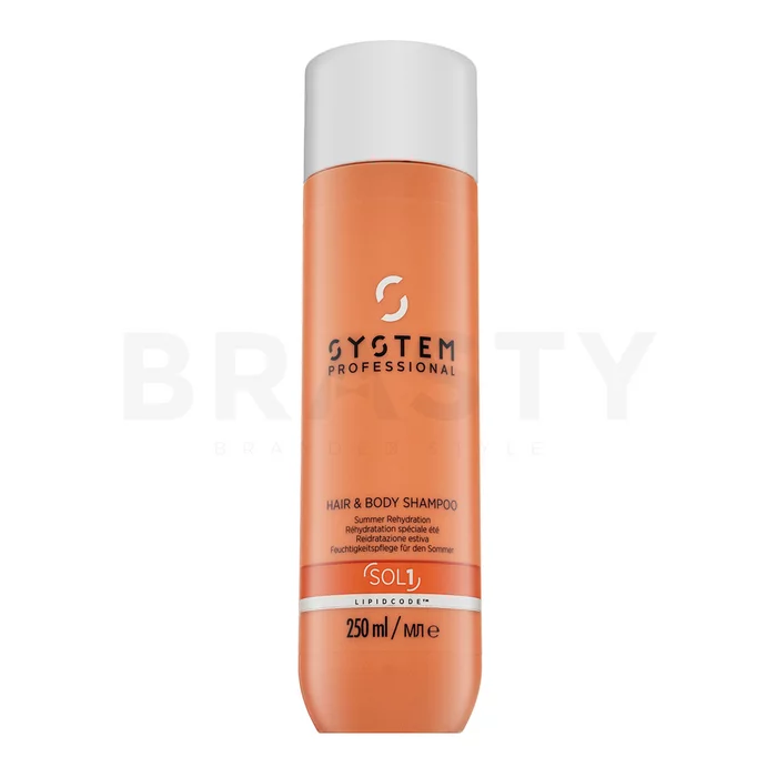 System Professional Solar Hair & Body Shampoo șampon și gel de duș 2 în 1 pentru păr deteriorat de razele soarelui 250 ml